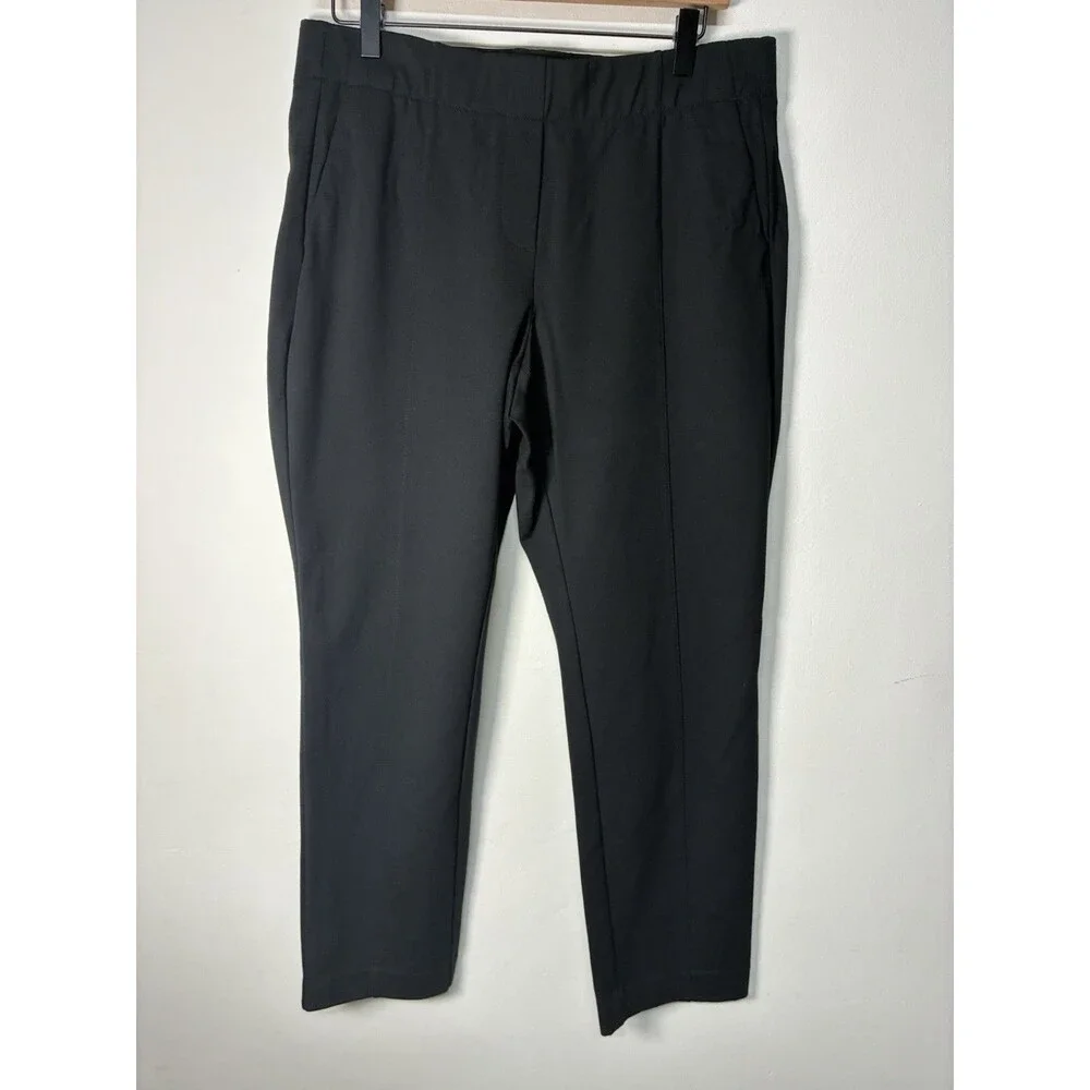 J Jill Ponte Slim Leg Pants Women Size Medium Petite Black Casual Pull On